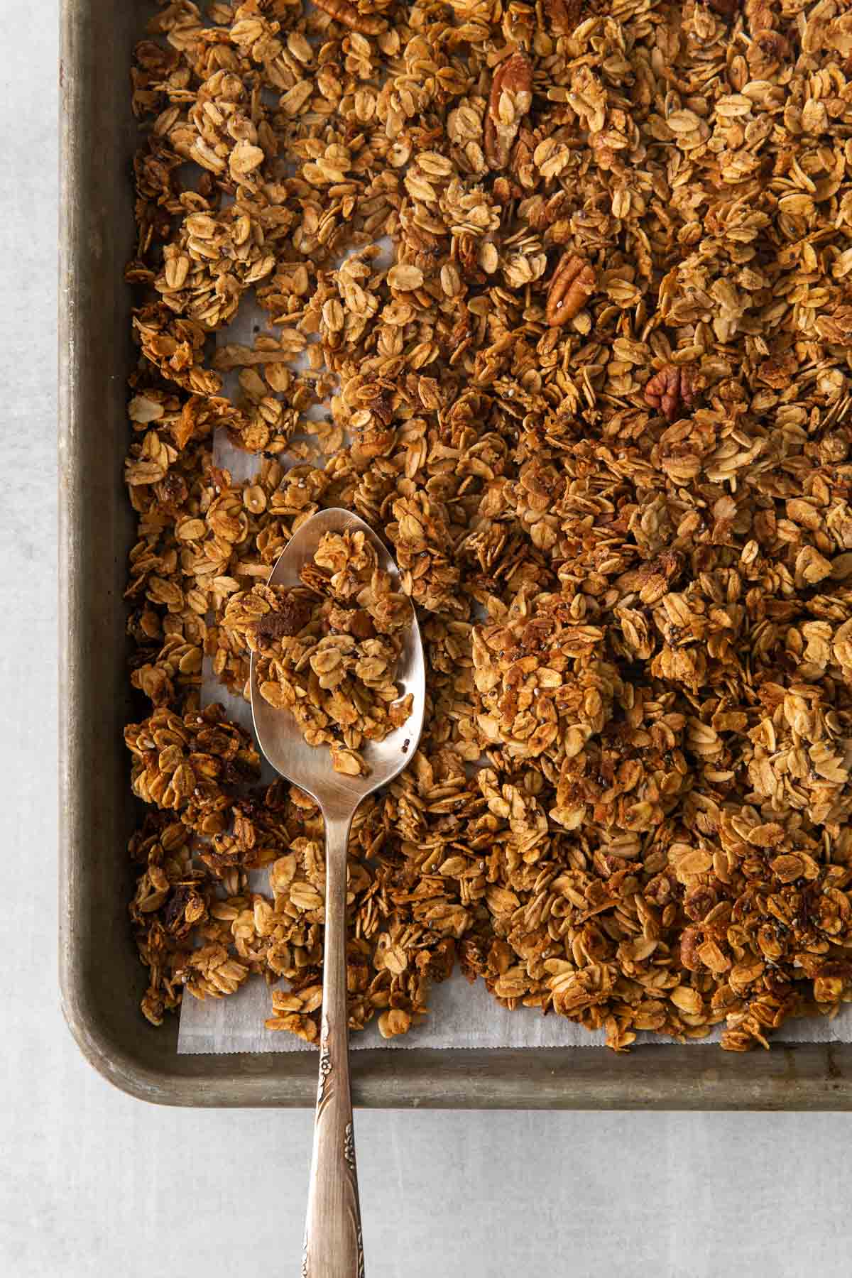 Gluten-free granola on a sheet pan