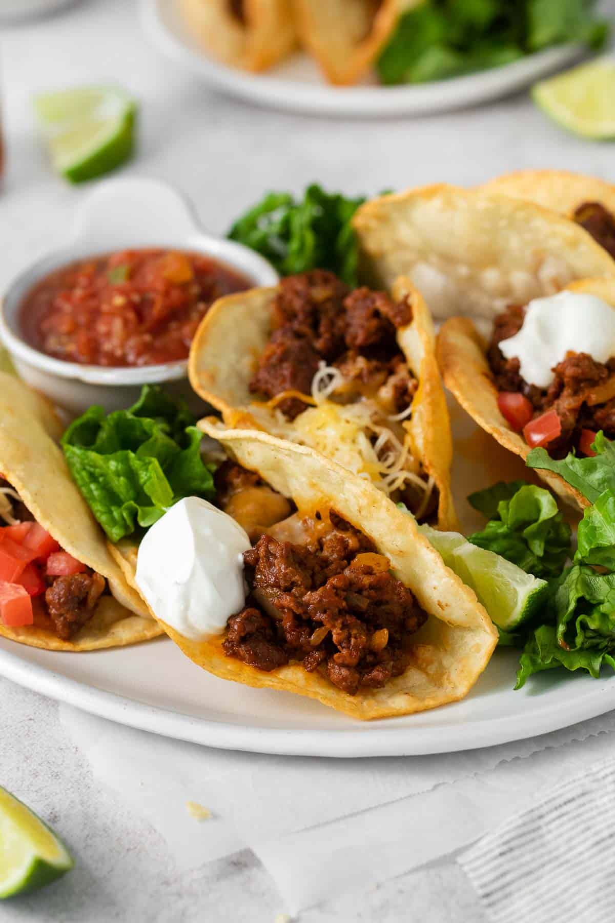 Gluten-free tacos and salsa on a plate