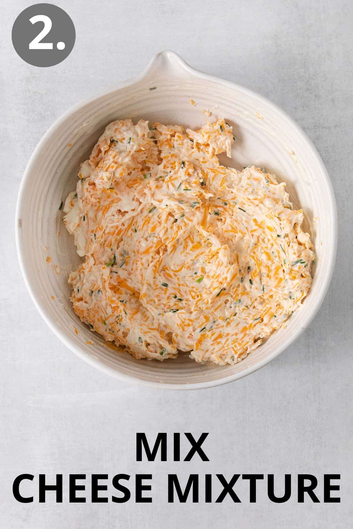 Cheese mixture in a bowl