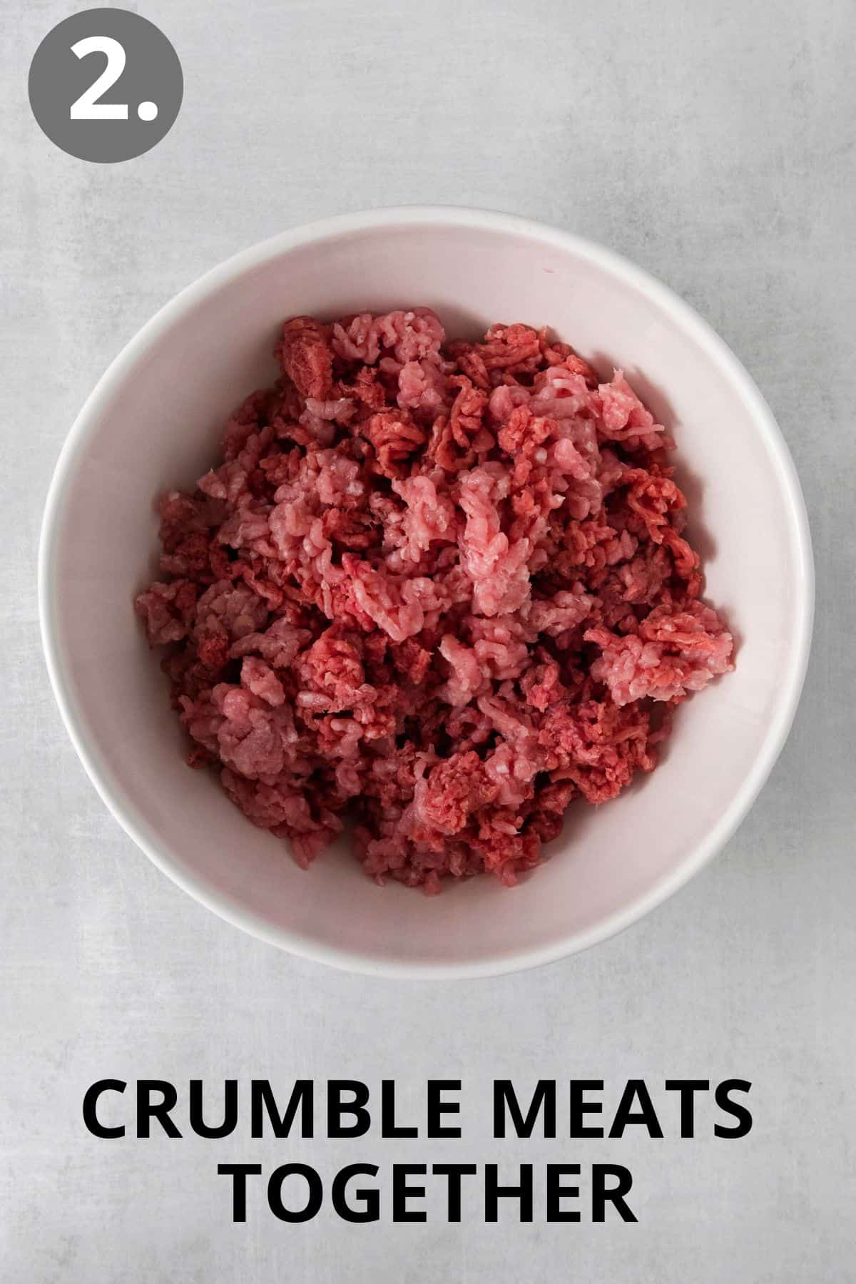 Meats crumbled in a bowl together
