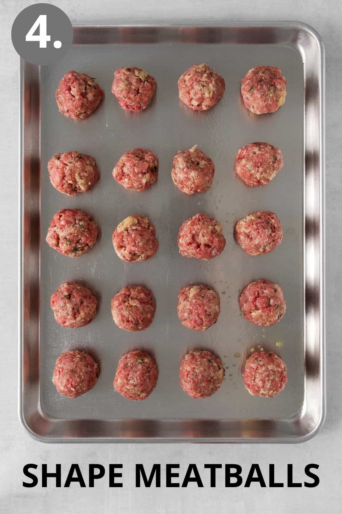 Meatballs on a baking sheet