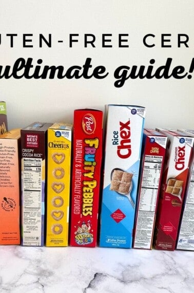 collection of gluten free cereal options