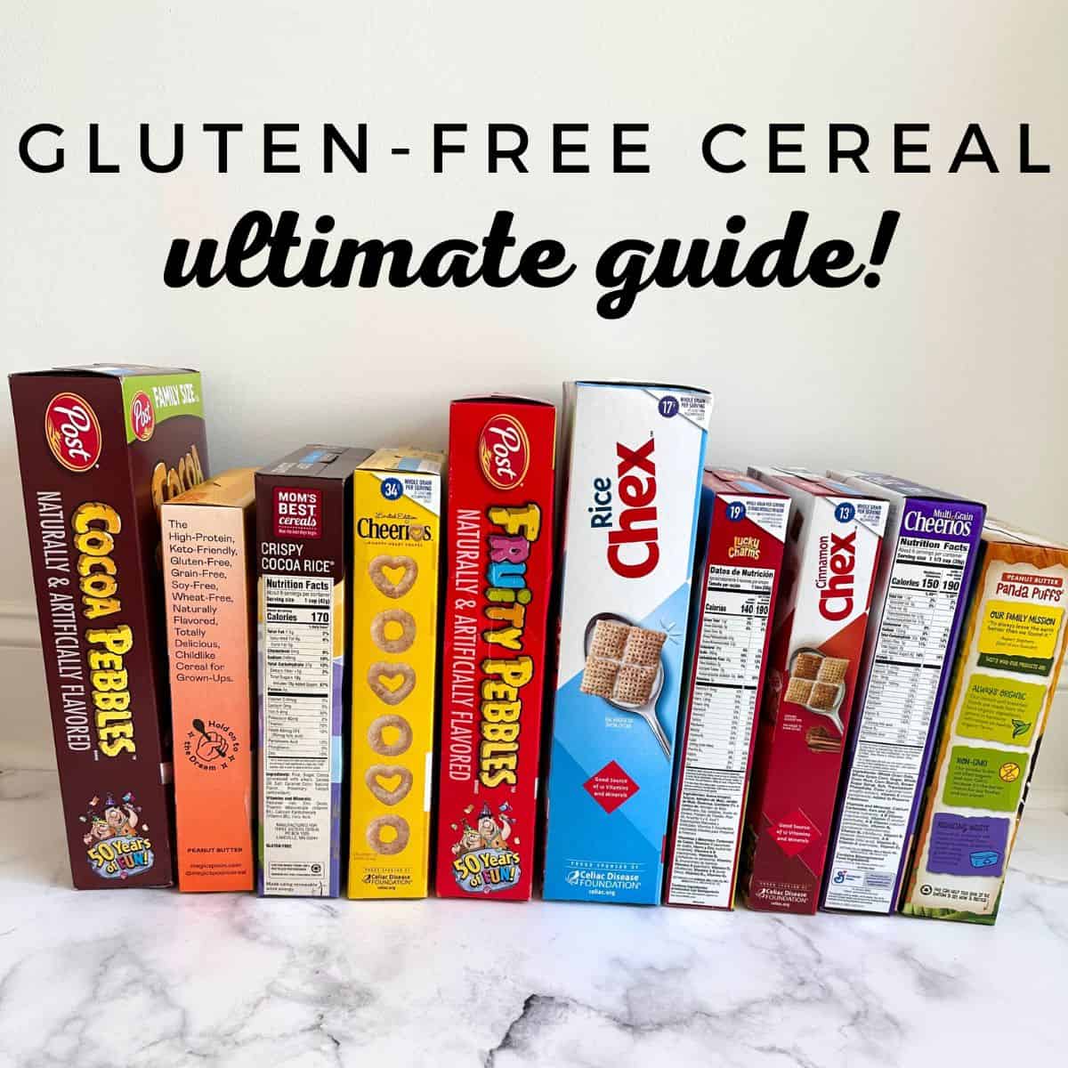 collection of gluten free cereal options