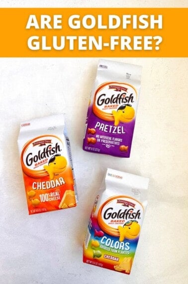 3 packages of goldfish crackers on white background