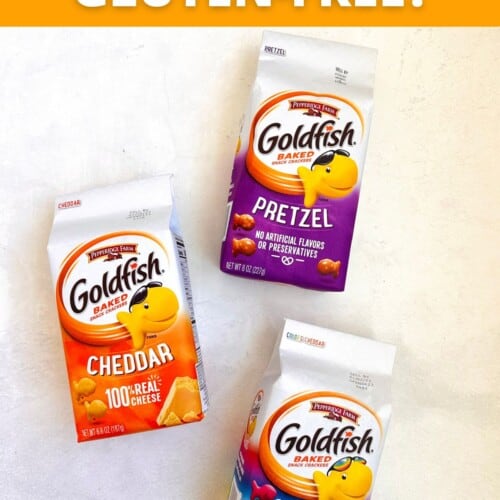 3 packages of goldfish crackers on white background