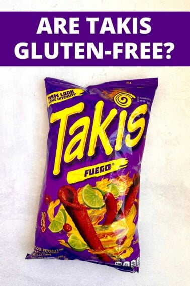 bag of takis with text overlay that says are takis gluten-free