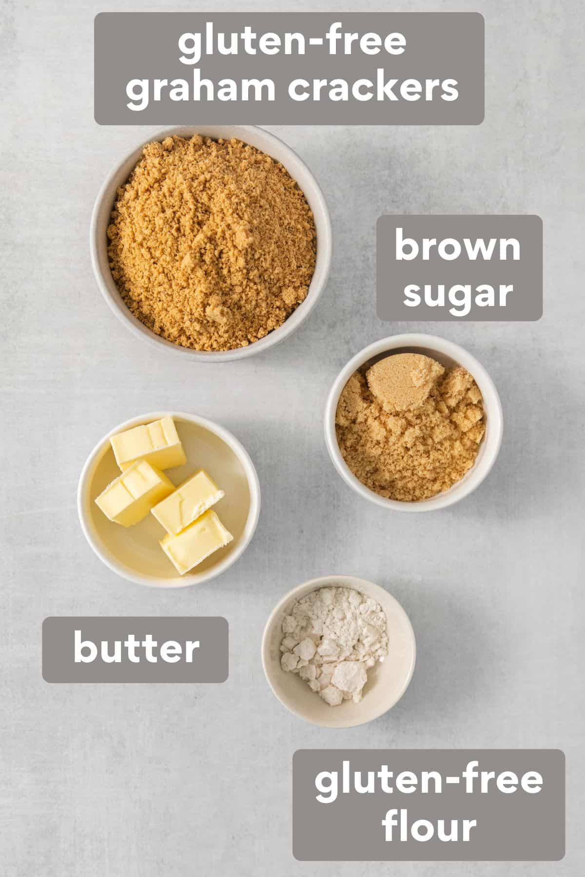 Lemon cream pie crust ingredients on a countertop