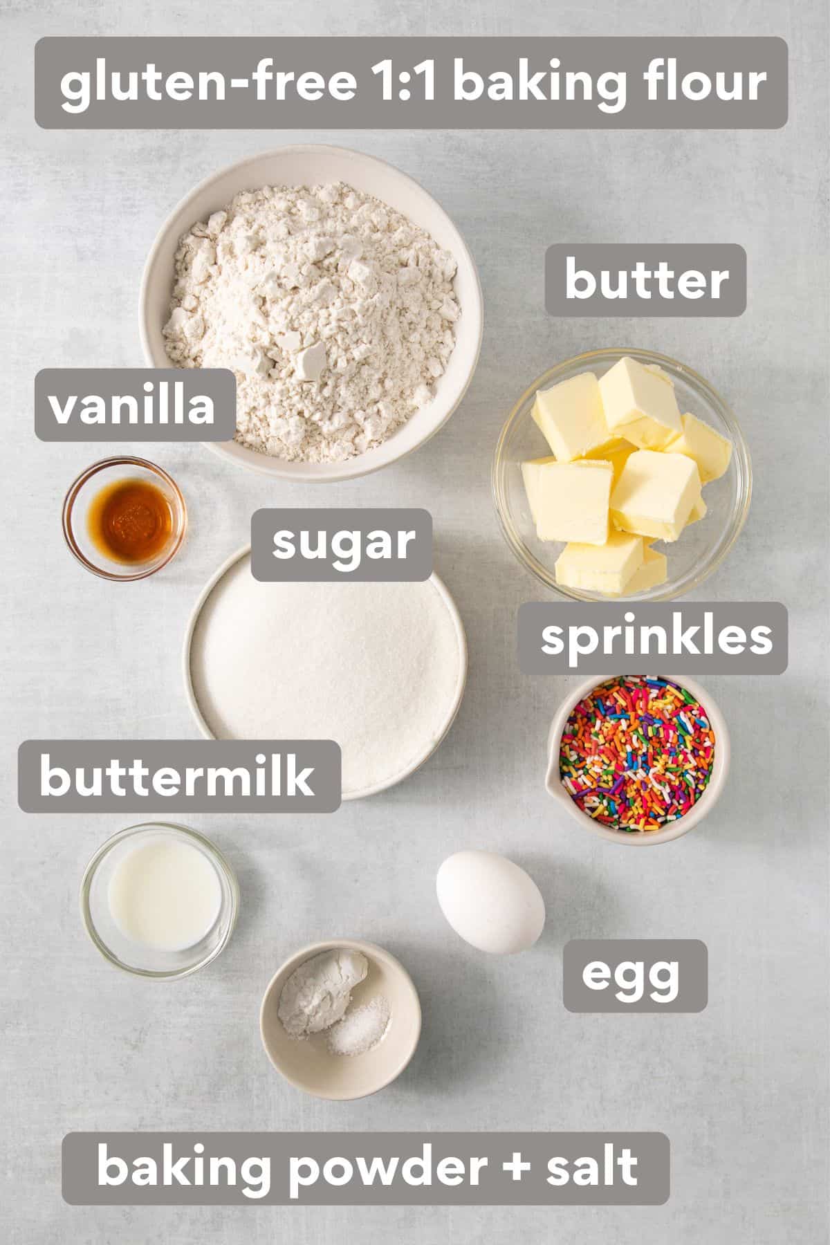 Sugar cookie ingredients on a countertop