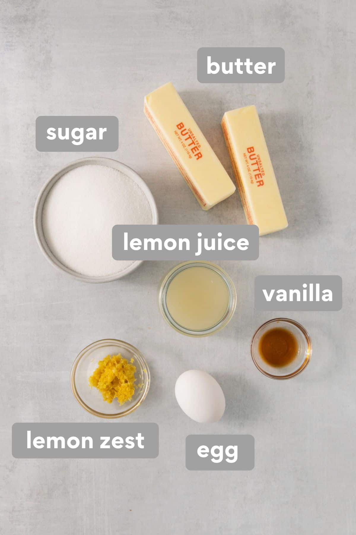 Lemon cookie wet ingredients on a countertop