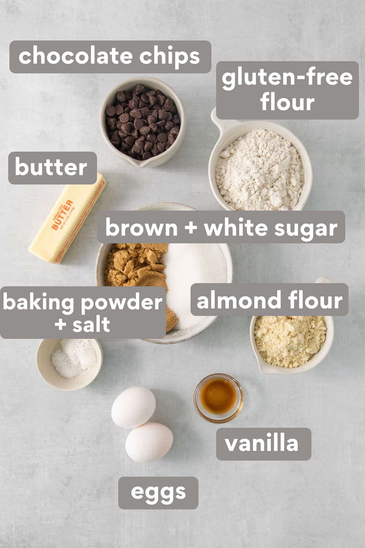 Cookie cake ingredients on a countertop