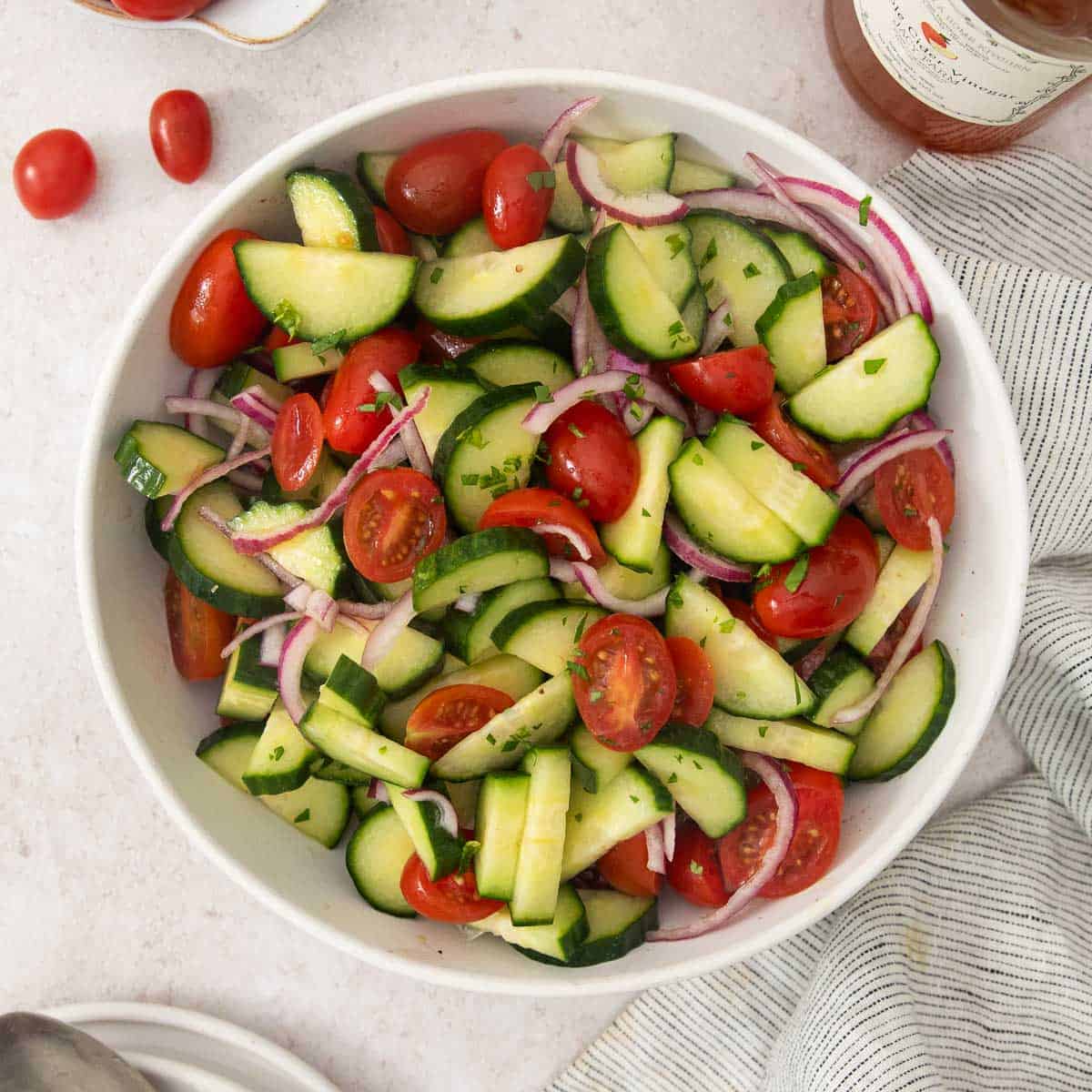 Cucumber Tomato Salad (Easy Marinade!)
