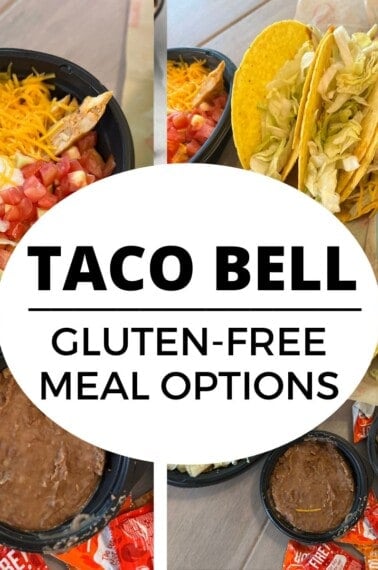 collage of gluten free meal options at taco bell