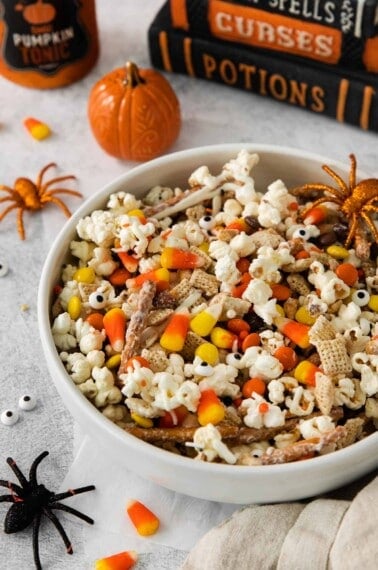 Halloween snack mix in a bowl