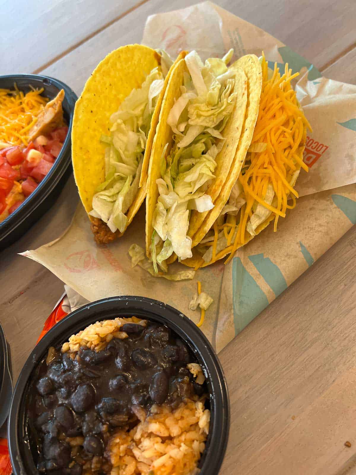 crunchy tacos and beans from taco bell