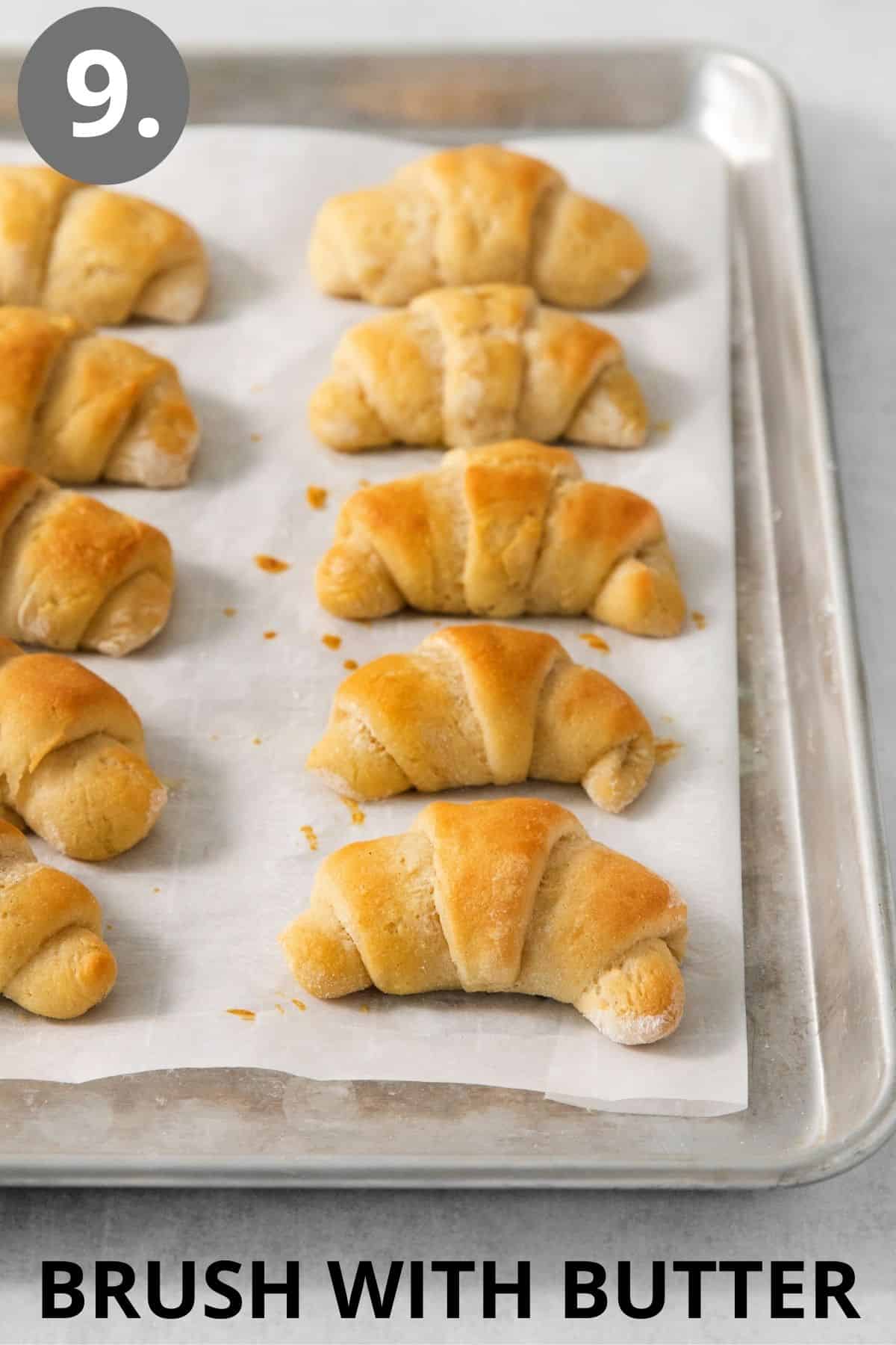 gluten free crescent rolls brushed with butter
