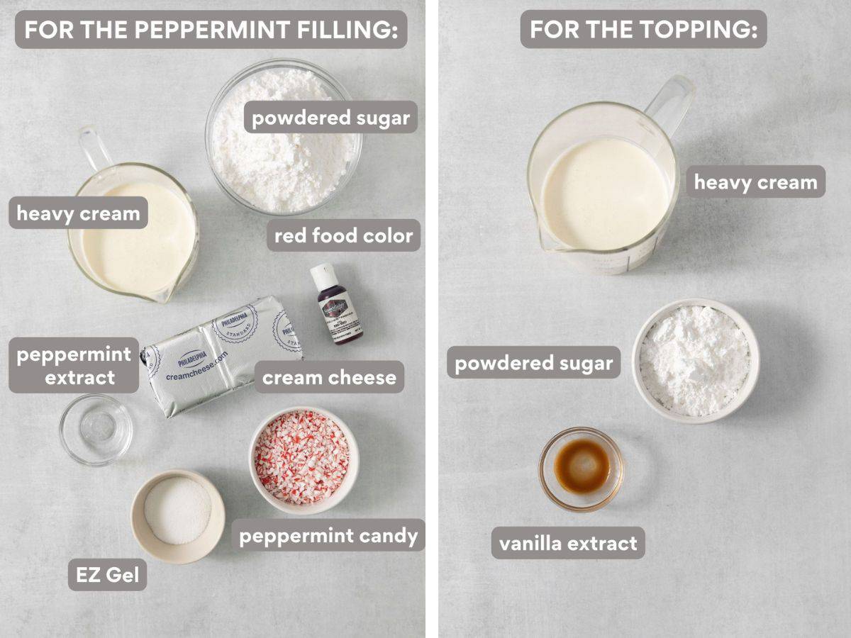 gluten-free peppermint pie ingredients on a countertop