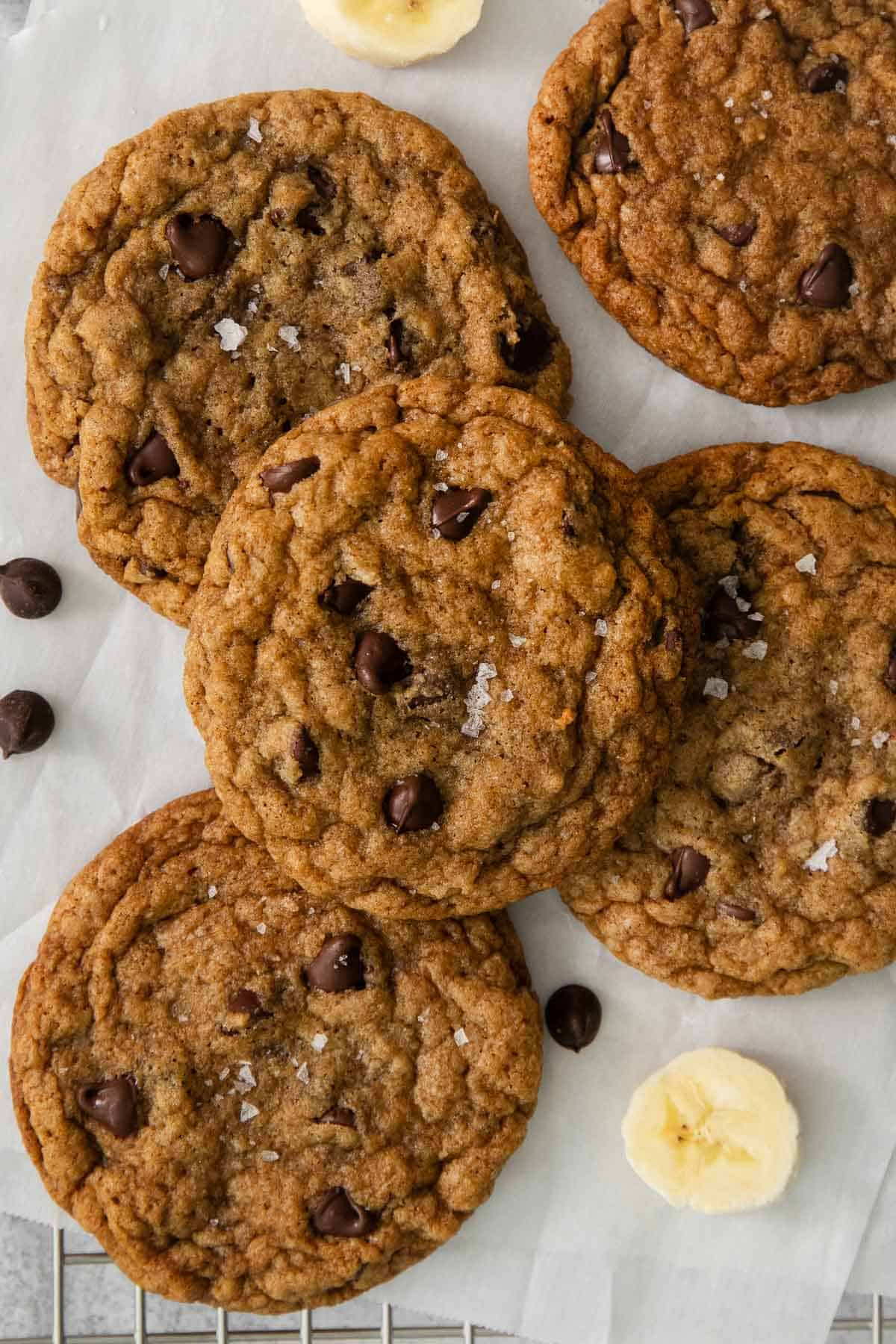 a close-up photo of gluten-free banana cookies