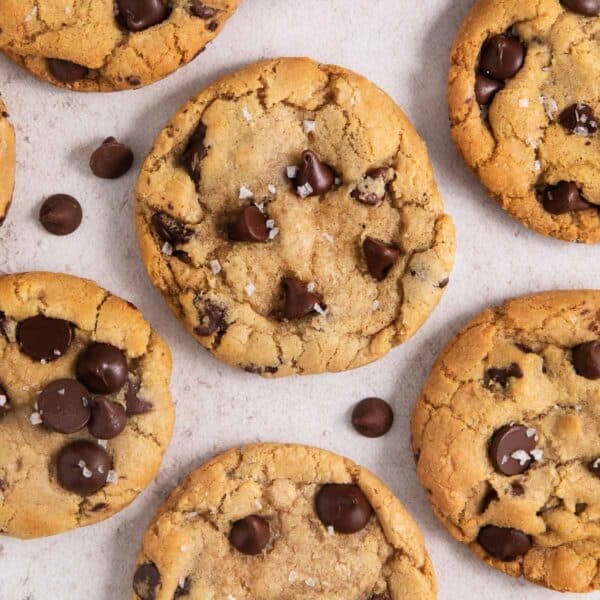 close up image of gluten-free chocolate chip cookies