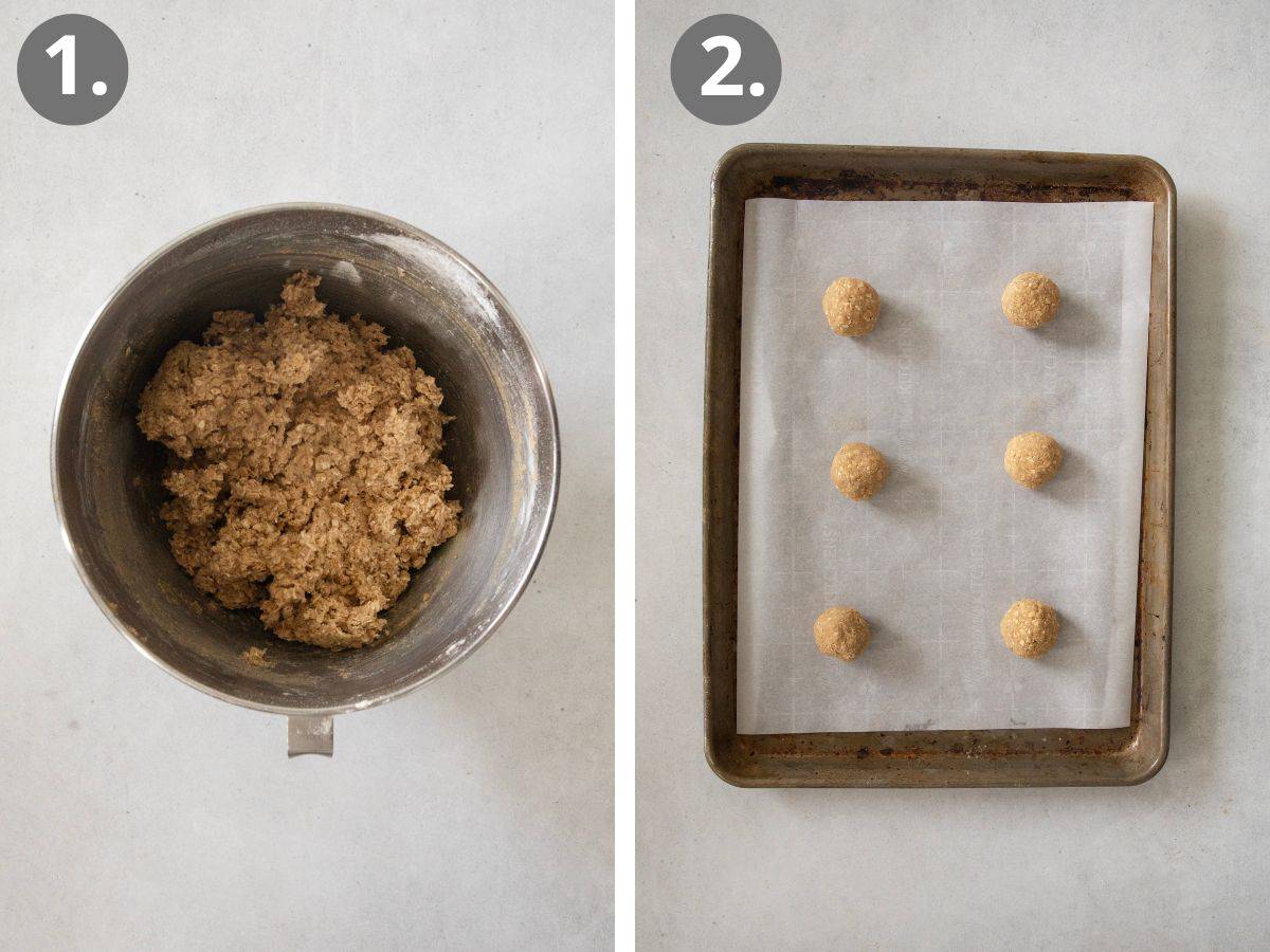 steps to make the dough and bake the cookies.