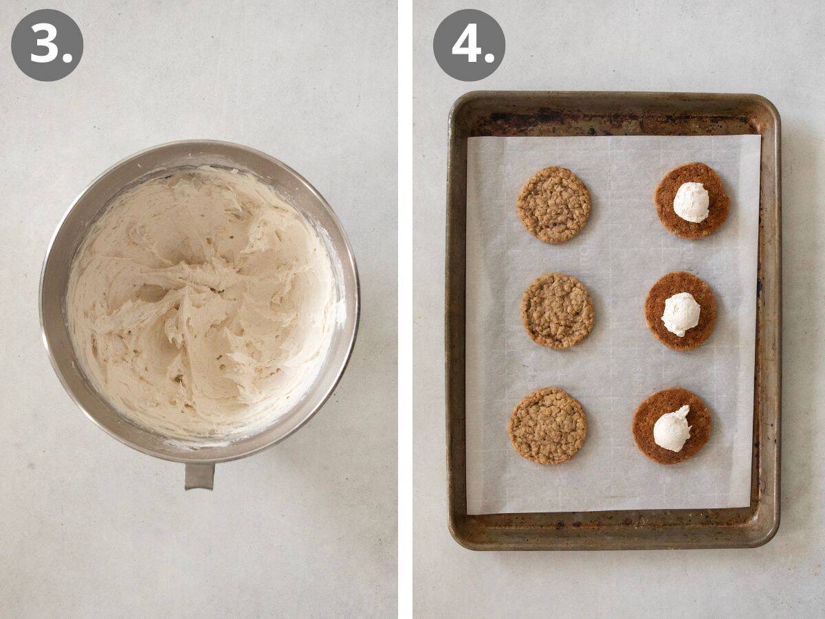 steps to make the filling and make the oatmeal cream pies.