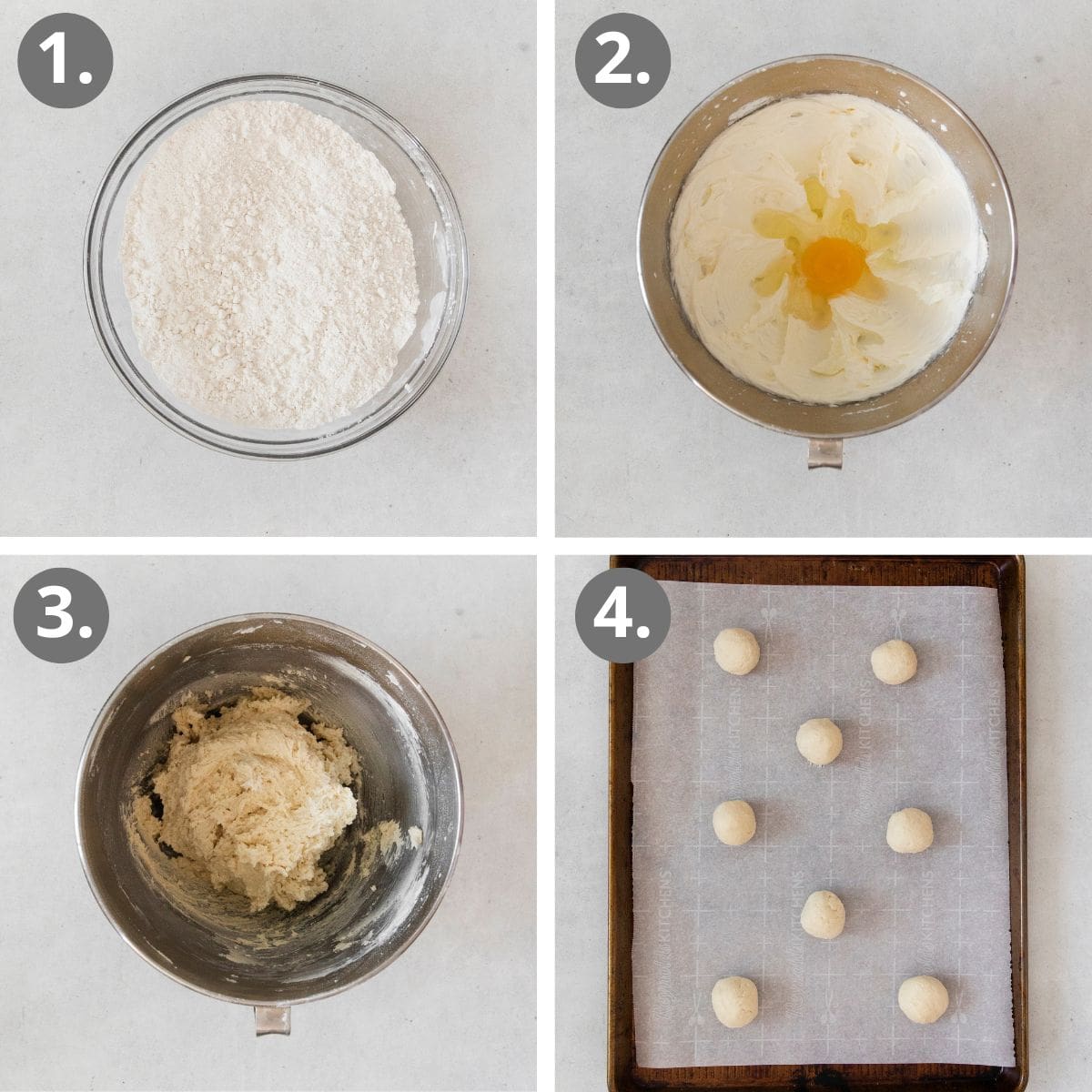 steps to make the dough and bake the cookies.