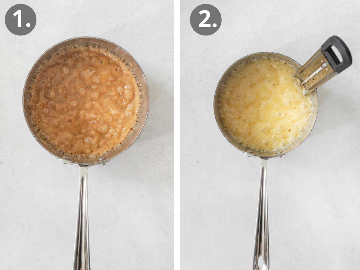 steps to make the salted caramel.