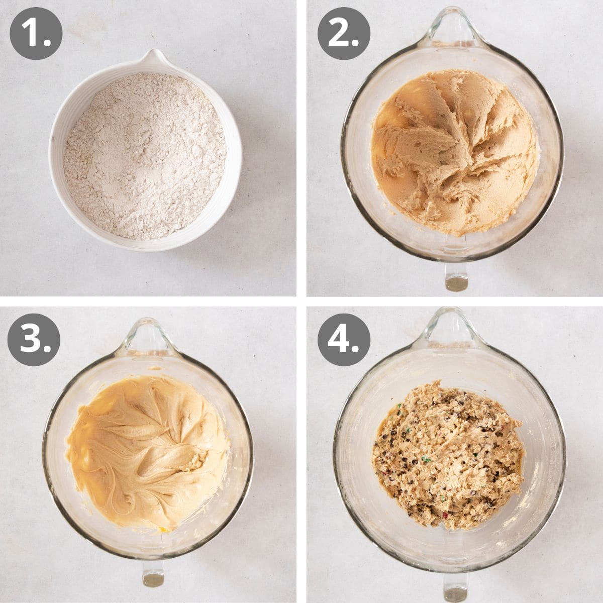 steps for making the cookie dough.