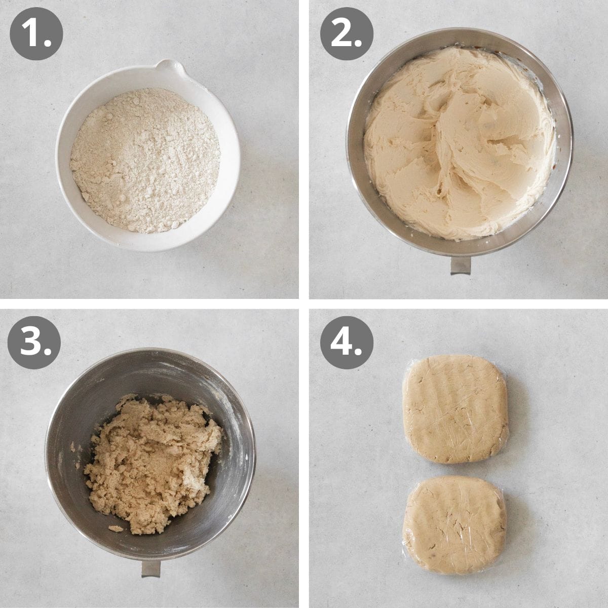 steps for making the linzer cookie dough.