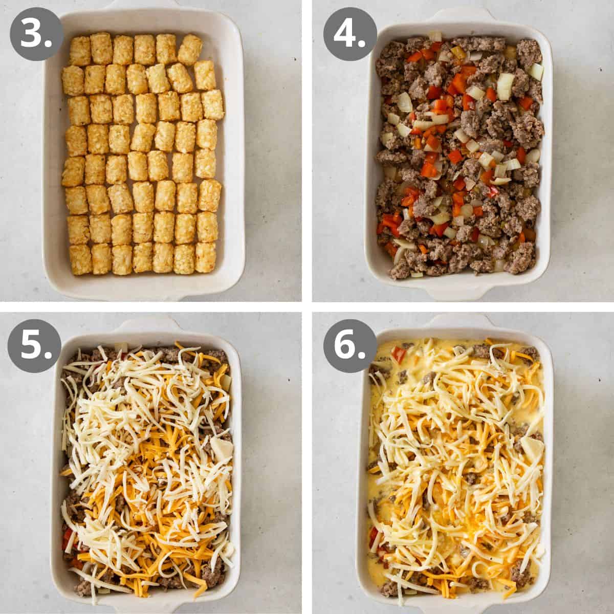 steps to assemble and bake the casserole.