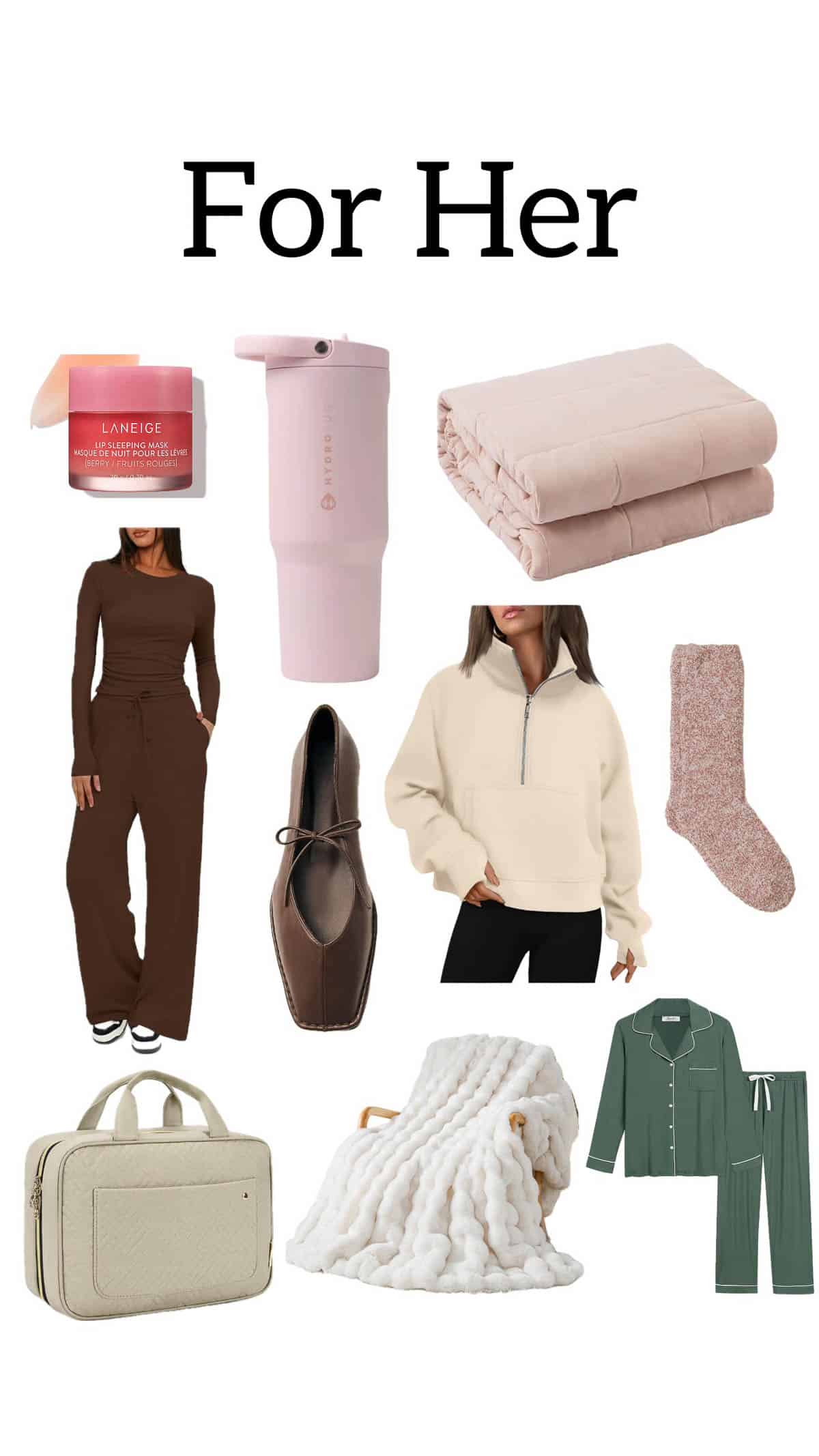 collage of gift ideas for her