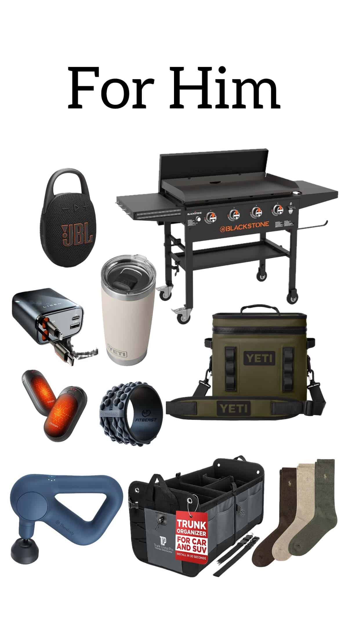 collage of gift ideas for him