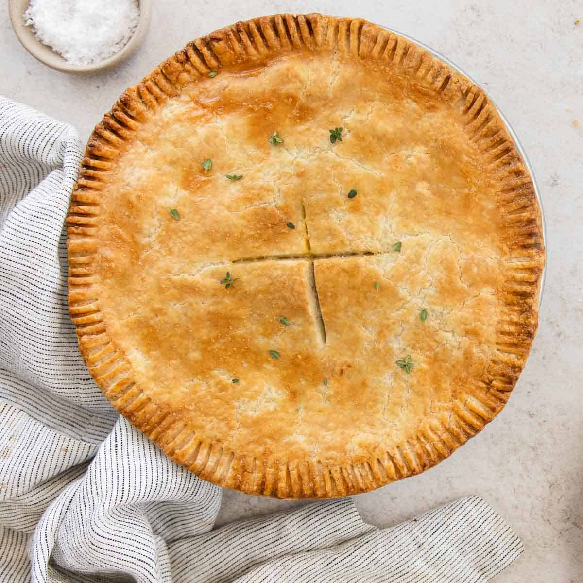 Homemade Gluten-Free Chicken Pot Pie with Sour Cream Pie Crust