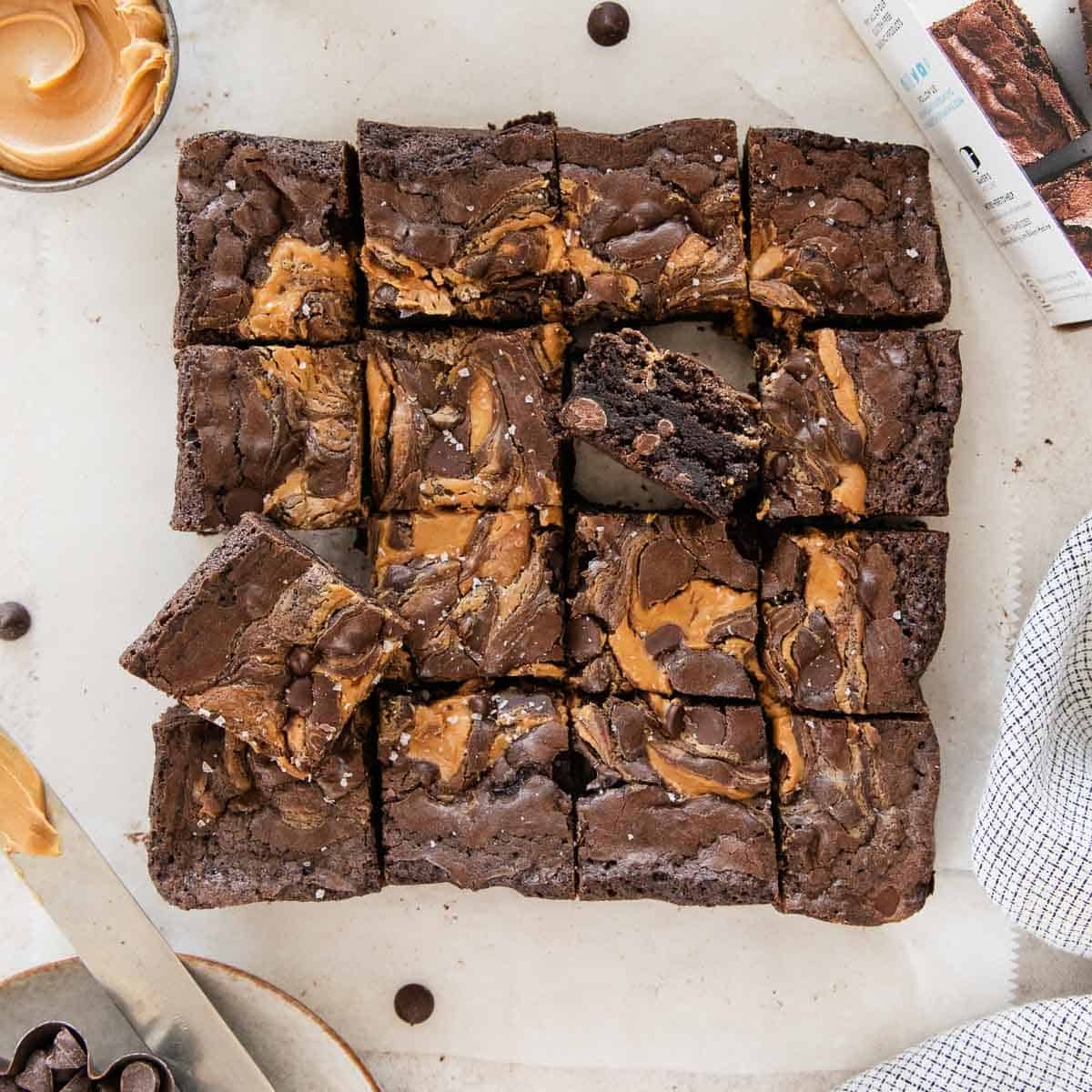 Gluten-Free Box-Mix Peanut Butter Brownies