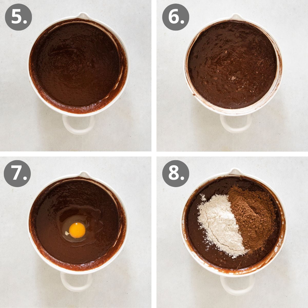 steps to make the gluten-free brownie batter.