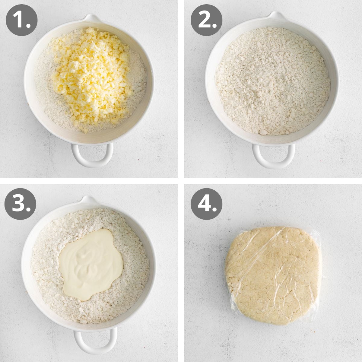 steps to make the strawberry scone dough and chill it.