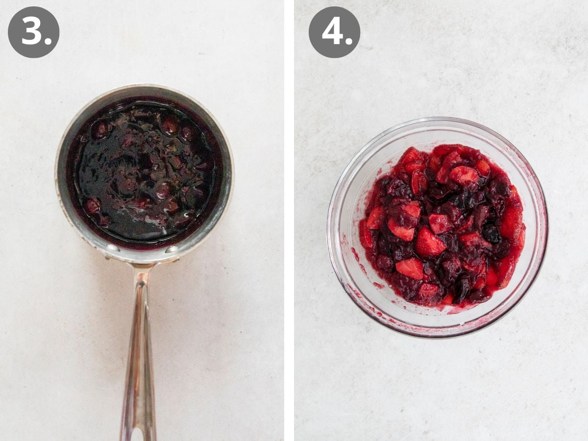 steps to make the cherry berry topping.
