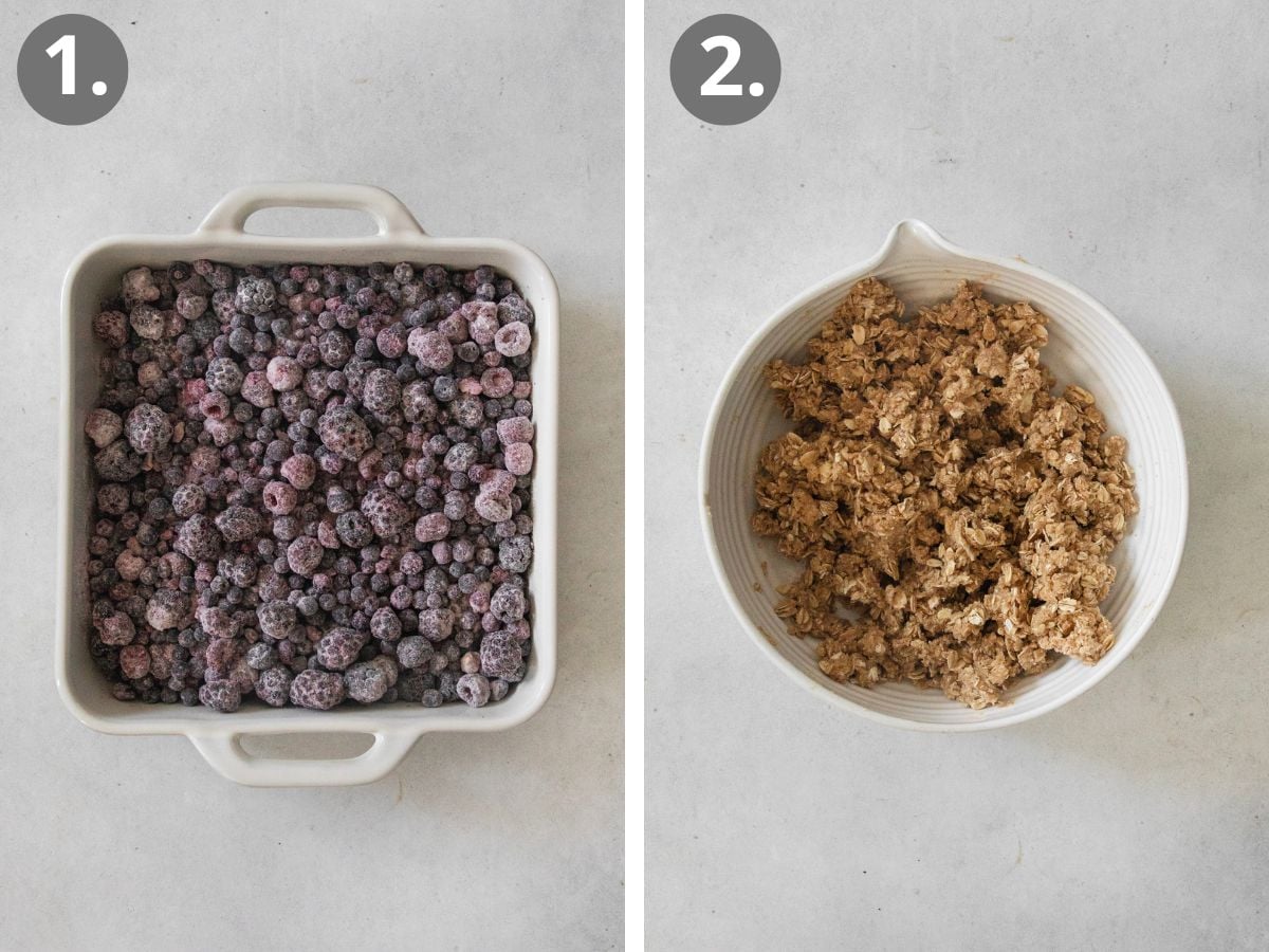 steps to make the filling and topping.