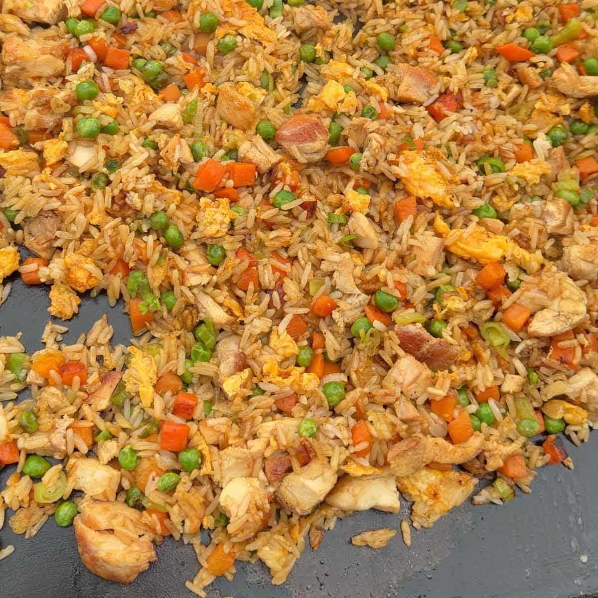 Gluten-Free Chicken Fried Rice on the Blackstone